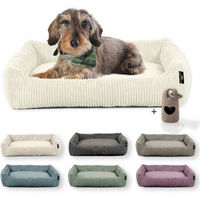 Produktbild von Rohrschneider Hundebett aus waschbarem Cord in Weiß Größe S