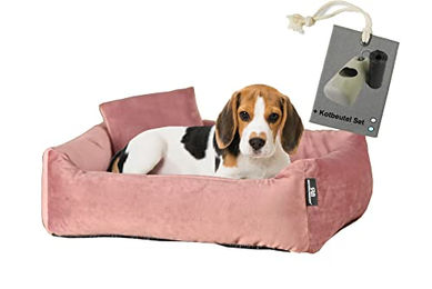 Rohrschneider Hundebett Kuschelsofa aus Polyester Rosa Größe M – Bild 1 von 5