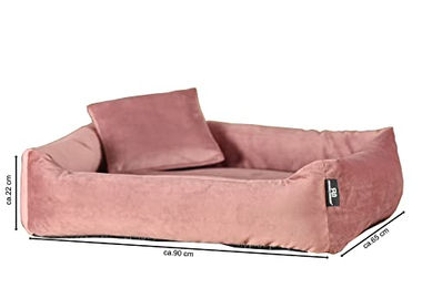 Rohrschneider Hundebett Kuschelsofa Rosa Größe L mit Hundekotbeutelset – Bild 1 von 6