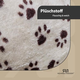 Rohrschneider Hundebett Silvio Plüsch Beige Größe L mit Hundekotbeutelset – Bild 1 von 3