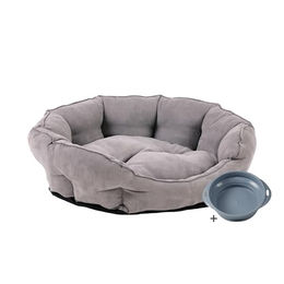 Rohrschneider Hundebett und Katzenbett George mit Futternapf Größe S Grau – Bild 1 von 2