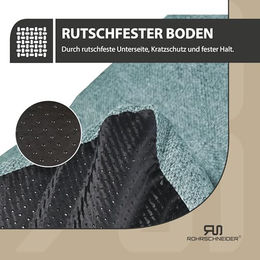 Rohrschneider Hundebett und Katzenkissen mit Anti-Rutsch-Boden und Wassernapf Türkis XL 120 x 75 x 7 cm – Bild 1 von 5