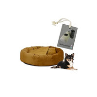 Produktbild von Rohrschneider Hundekissen Denver Kuschelhöhle Gelb S aus Samt mit Antirutschfunktion - 50 cm