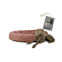 Produktbild von Rohrschneider Hundekissen Kuschelhöhle Denver aus Velours in Rosa Größe L mit Hundekotbeutelset