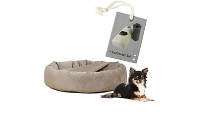 Rohrschneider Hundekissen Kuschelhöhle Denver für kleine Hunde in Beige Größe S – Bild 1 von 5
