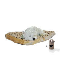 Produktbild von Rohrschneider Hundekissen Liegewiese Silvio aus Plüsch in Beige oder Grau mit Hundekotbeutelset