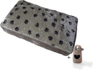 Rohrschneider Hundekissen Liegewiese Silvio aus Plüsch in Grau – Bild 1 von 2