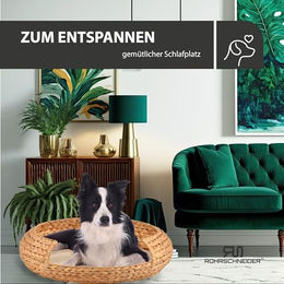 Rohrschneider Hundekorb aus Bananenblatt in Beige Gr. XXL – Bild 1 von 5