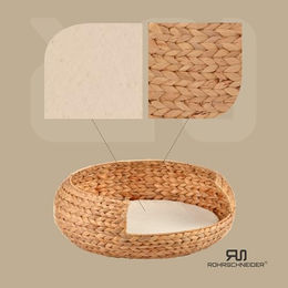 Rohrschneider Hundekorb aus Bananenblatt in Beige Grösse M – Bild 1 von 5