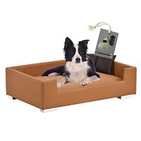 Produktbild von Rohrschneider Hundesofa Candy Hundebett aus Kunstleder für kleine Hunde in Braun
