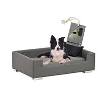 Produktbild von Rohrschneider Hundesofa Candy Hundekorb aus Kunstleder für kleine Hunde in Grau
