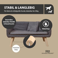 Produktbild von Rohrschneider Hundesofa Chicago Hundebett mit Holzgestell grau B 103 x T 57 x H 50 cm