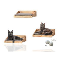 Produktbild von Rohrschneider Katzen Kletterwand 3er Set aus Holz mit Kissen und Spielballset