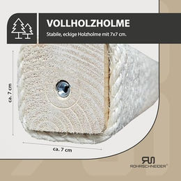 Rohrschneider Katzen Kletterwand aus Holz mit Katzenbett und 2 Katzentreppen inklusive waschbarem Kissen in Beige – Bild 1 von 5