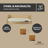 Produktbild von Rohrschneider Katzen Kletterwand aus Holz mit Katzenbett und Katzentreppen in Beige