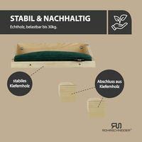 Produktbild von Rohrschneider Katzen Kletterwand aus Massivholz mit Katzenbett und 2 Katzentreppen aus Sisal inklusive grünem waschbarem Kissen