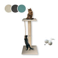 Produktbild von Rohrschneider Katzen Kratzbaum Emmi aus Echtholz mit Sisal und gepolsterter Liegefläche beige 77 cm