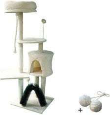 Produktbild von Rohrschneider Katzenbaum Lasai Kratzbaum mit Sisal und Spielball in Weiß