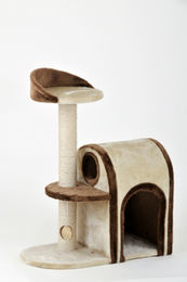 Rohrschneider Katzenbaum Winnie Kratzbaum für Katzen mit Höhle und Spielkugel in Beige-Braun - 8 kg – Bild 1 von 2