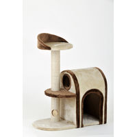 Produktbild von Rohrschneider Katzenbaum Winnie Kratzbaum für Katzen mit Höhle und Spielkugel in Beige-Braun - 8 kg