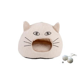 Produktbild von Rohrschneider Katzenhöhle Amira mit Spielball und Wendekissen in Beige