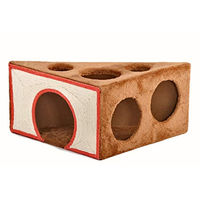 Produktbild von Rohrschneider Katzenhöhle Chipsy braun mit Kratzmatte aus Sisal 45x45x26 cm - 2,6 kg