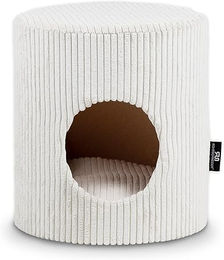 Produktbild von Rohrschneider Katzenhöhle Rund aus Cord in Beige ohne Hocker mit herausnehmbarem Kissen