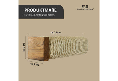 Rohrschneider Katzentreppe Wandelement Set mit Kratzsäule und Sisalseil in Beige Natur für Katzen aller Altersstufen – Bild 1 von 5