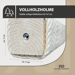Rohrschneider Katzentreppe Wandelemente aus Holz mit Sisalseil 4er Set sandbraun – Bild 1 von 5