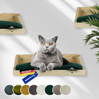 Produktbild von Rohrschneider Kletterwand für Katzen in Natur-Optik mit grünem Waschbar Kissen