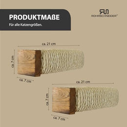 Rohrschneider Kletterwand für Katzen aus Holz mit Kratzbrett und waschbarem Kissen in Grau oder Braun – Bild 1 von 6