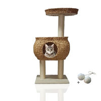 Produktbild von Rohrschneider Kratzbaum für Katzen mit Korb und großer Liegefläche in Beige
