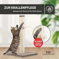 Produktbild von Rohrschneider Kratzbaum kleine Kratzsäule für Katzen mit Spielkugel und Cordbezug in Beige