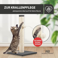 Produktbild von Rohrschneider Kratzbaum Kratzsäule für Katzen mit Spielkugel und Cordbezug dunkelgrau 64 cm