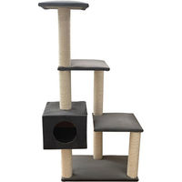 Produktbild von Rohrschneider Kratzbaum Samt Grau 133 x 48 x 72 cm für Katzen