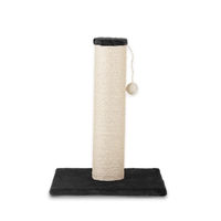 Produktbild von Rohrschneider Kratzbaum XL für Katzen mit Sisalstämmen und Spielkugel in Schwarz Beige Grau aus Plüsch und Sisal 40x40x54 cm