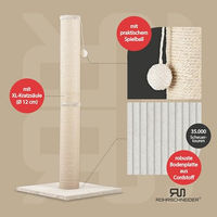 Produktbild von Rohrschneider Kratzbaum XL für Katzen mit Sisal-Kratzsäule Ø 12 cm und Spielball in Beige (Höhe 107 cm)