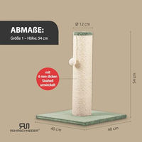 Produktbild von Rohrschneider Kratzbaum XL für Katzen mit Sisal-Kratzsäule Ø 12 cm und Spielball in Grün