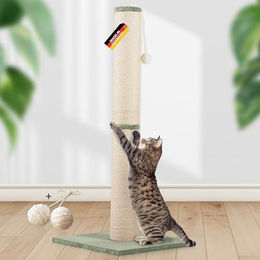 Rohrschneider Kratzbaum XL für Katzen mit Sisal Kratzsäule und Spielball in Salbei Grün – Bild 1 von 5