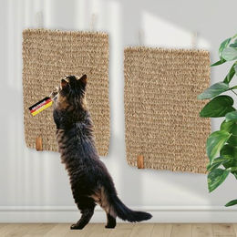 Rohrschneider Kratzmatte für Katzen aus handgeflochtenem Seegras 2er Set 40 x 30 x 1 cm – Bild 1 von 9