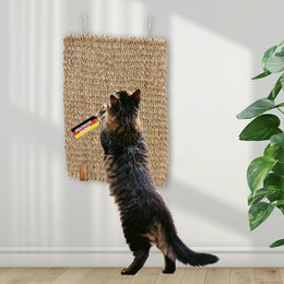 Rohrschneider Kratzmatte für Katzen aus handgeflochtenem Seegras 40 x 30 x 1 cm – Bild 1 von 4