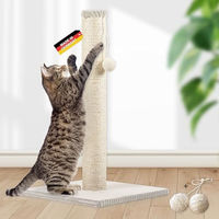 Produktbild von Rohrschneider Kratzsäule Kratzbaum für Katzen mit Spielkugel und Sisal, Beige, 64 cm Höhe