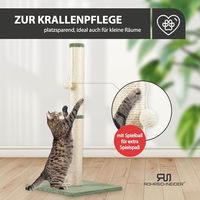Produktbild von Rohrschneider Kratzsäule L mit Katzenspielzeug und Cordbezug in Grün