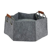 Produktbild von Rohrschneider Kuschelbett Issy Tierbett aus Filz grau 300x300x170mm 6-eckig