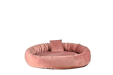 Rohrschneider Kuschelinsel Velvet Haustierbett für Katzen und kleine Tiere aus Samt mit herausnehmbarem Kissen in Rosa Größe S – Bild 1 von 2