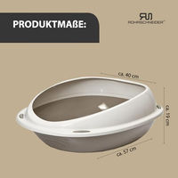 Produktbild von Rohrschneider Offene Schalentoilette für Katzen Grau Größe L