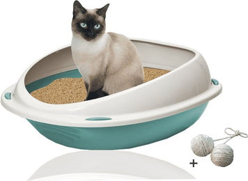 Produktbild von Rohrschneider Shuttle Katzentoilette mit Spielkugel 2er-Set Rosa Kunststoff