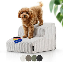 Rohrschneider Tierbett aus Cord für erwachsene Tiere in Beige oder Grau – Bild 1 von 4