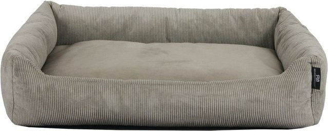 Rohrschneider Tierbett Corvin Hundebett und Katzenbett aus Cord in Taupe 15 x 49 x 70 cm – Bild 1 von 5