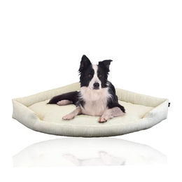 Rohrschneider XXL Eck-Hundebett aus Cord für große Hunde in Beige 110x160cm – Bild 1 von 11